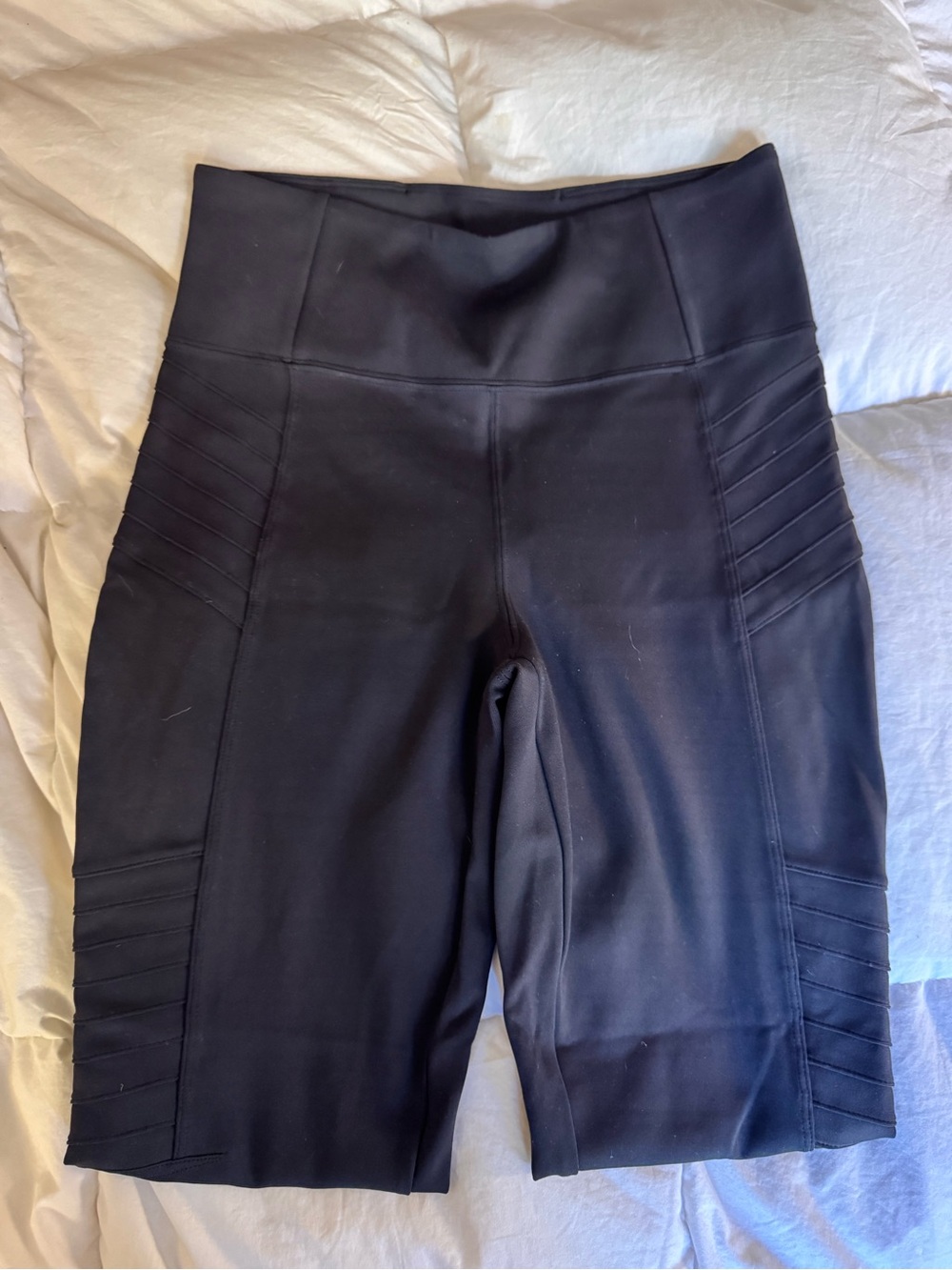 Athleta Black Moto pants with Side Panel Detailing